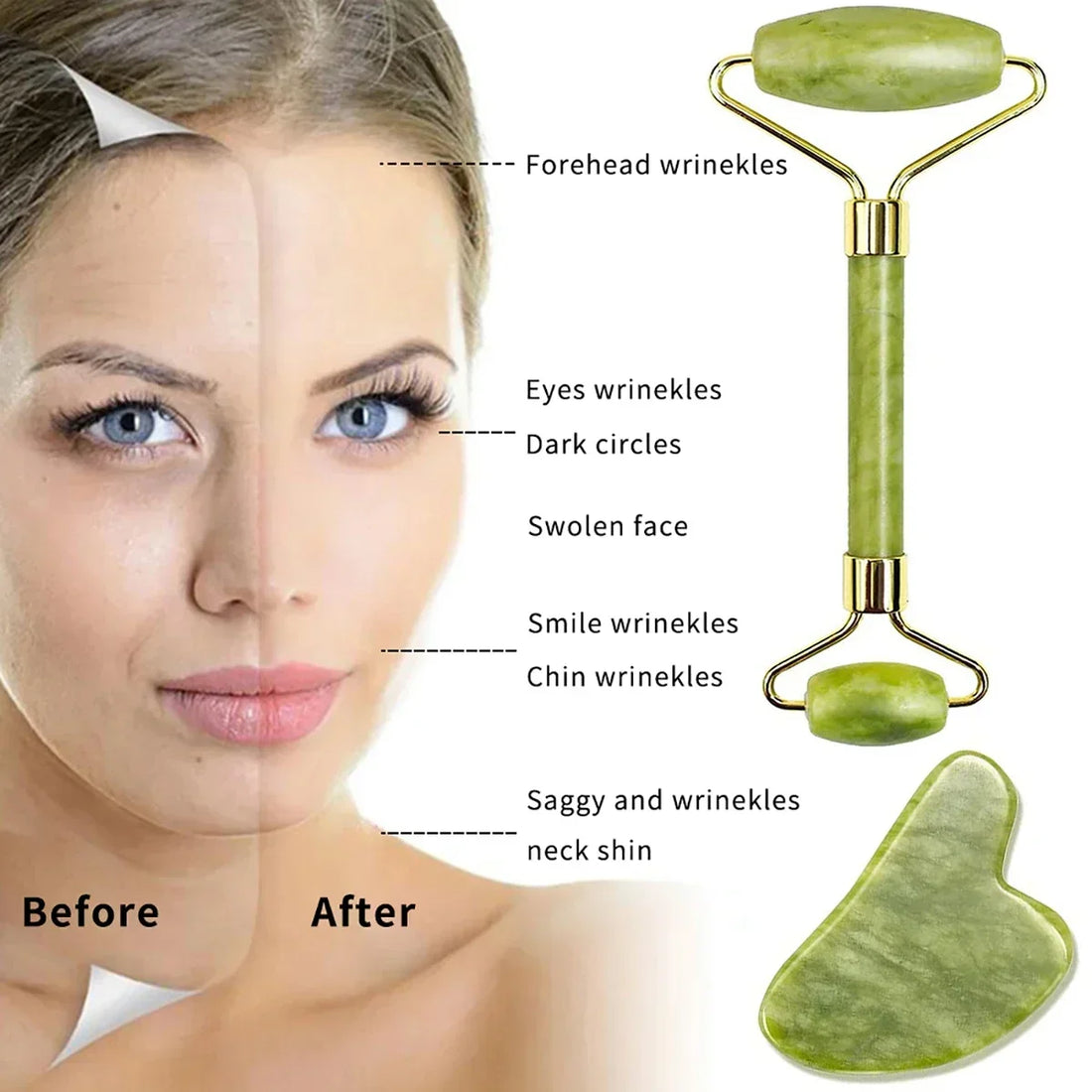 Natural Stone Massage Face Jade Roller